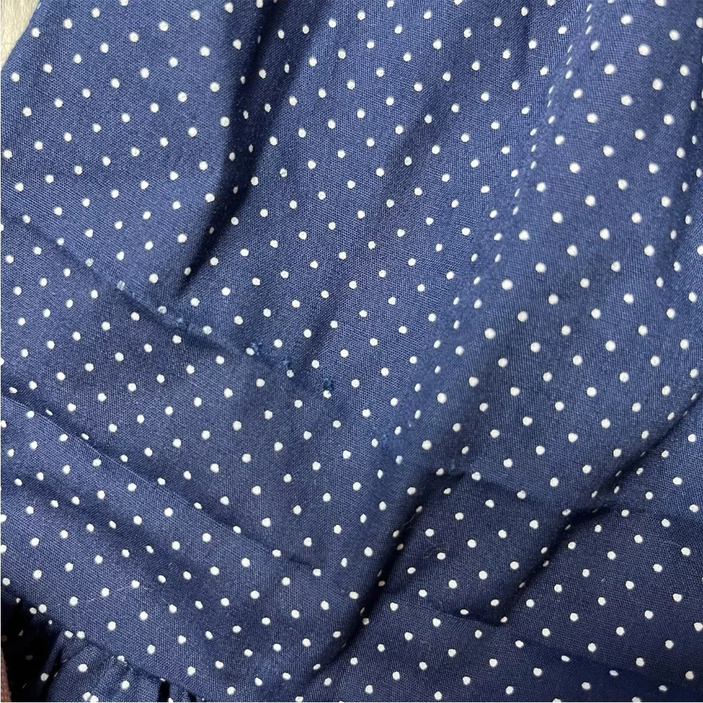 Vintage Polly Flinders Toddler Girls Dress Navy Red White Dot Smocked